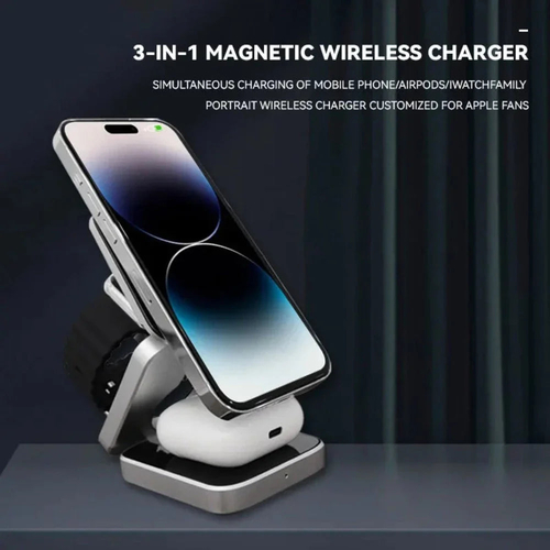 Foldable 3 in 1 Wireless Charging Phone Stand - Image 3