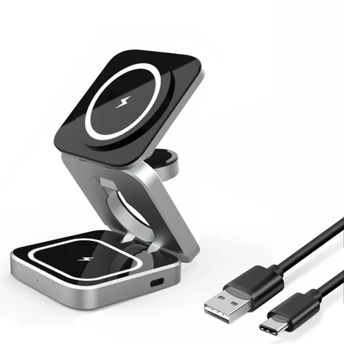 Foldable 3 in 1 Wireless Charging Phone Stand - Image 7