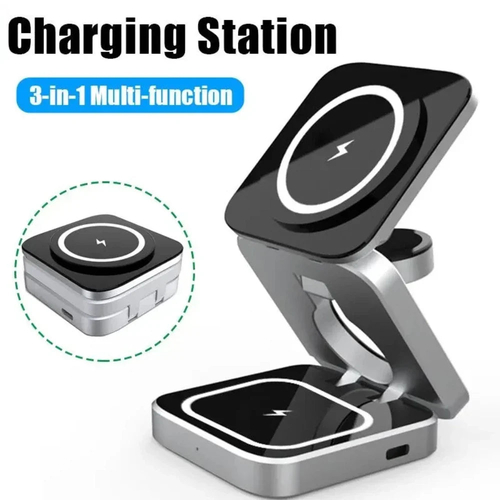 Foldable 3 in 1 Wireless Charging Phone Stand - Image 6