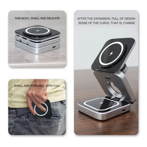 Foldable 3 in 1 Wireless Charging Phone Stand - Image 5