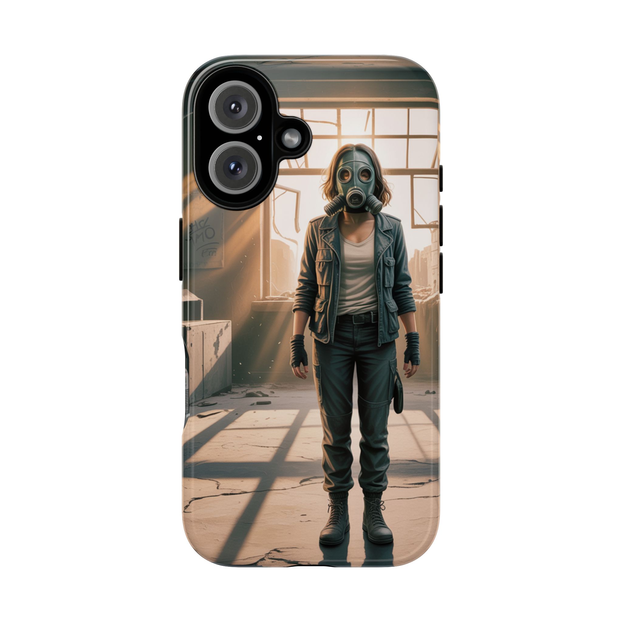 Wolf Emblem Tough Phone Case — Protective iPhone Cover with Dark Geometric Wolf Design