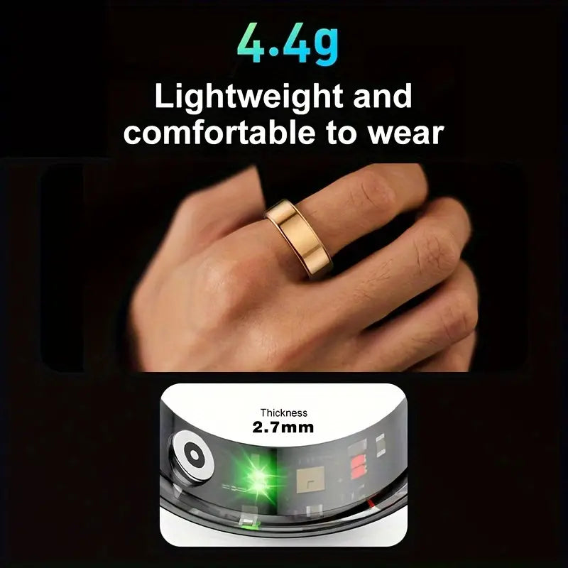 Smart Ring Fitness Tracker Stainless Steel Workout Smart Ring - Image 2