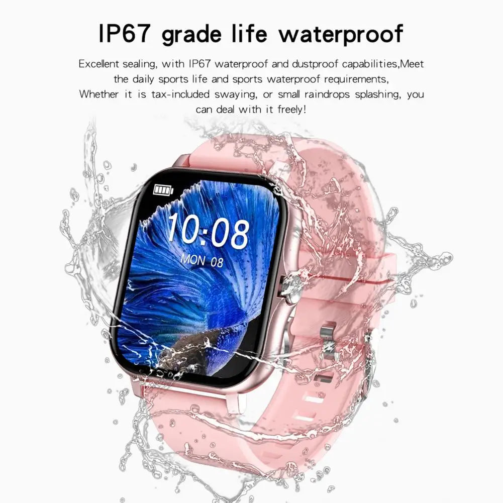Smart Sports Watch Bluetooth Heart Rate Blood Pressure Pink - Image 2
