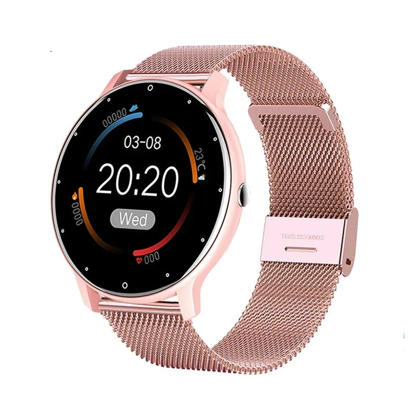 Smart Watch Full Touch Screen Sports for Women (Pink)