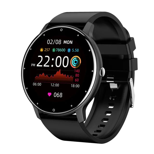 Smart Watch Full Touch Screen Fitness Tracker IP68 Black