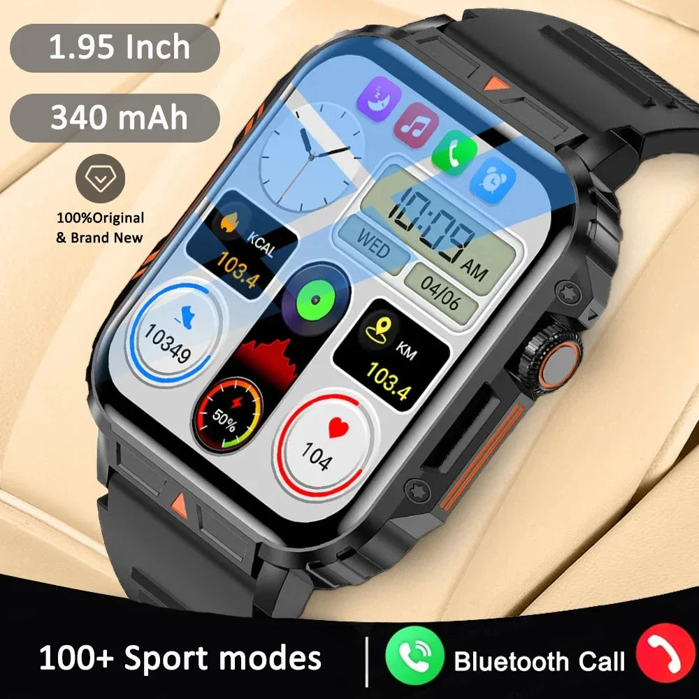 Military Smart Watch Fitness Health Monitor Bluetooth (Black) - Image 2