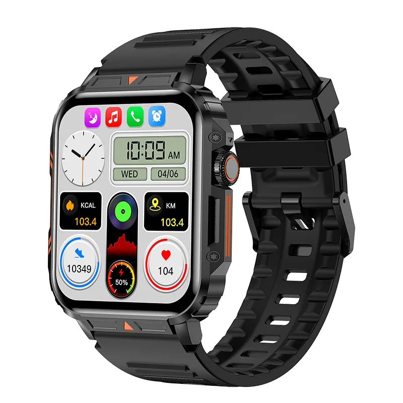 Black military-style Bluetooth smartwatch from Modexa's new arrivals