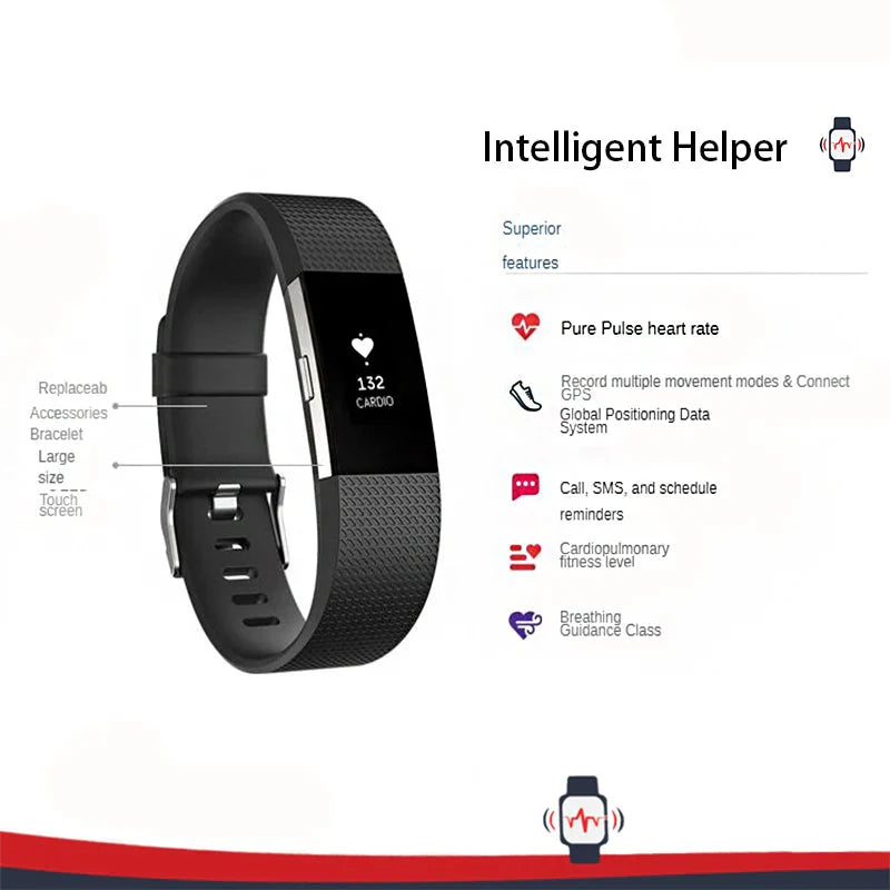 Smart Fitness Wristband Heart Rate Black - Image 5