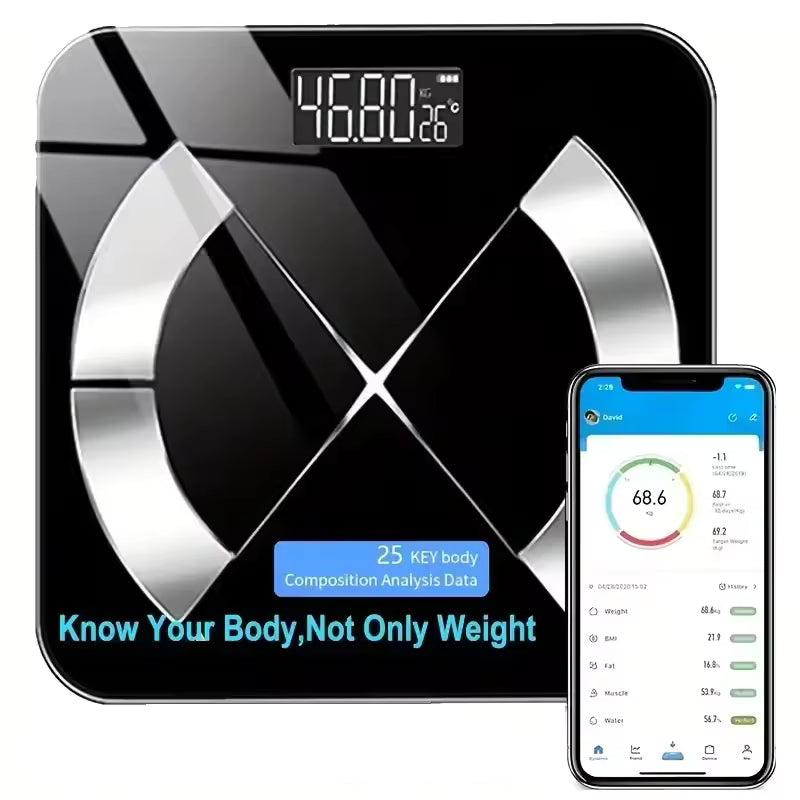 Black NNEOBA Bluetooth smart scale from Modexa's new arrivals