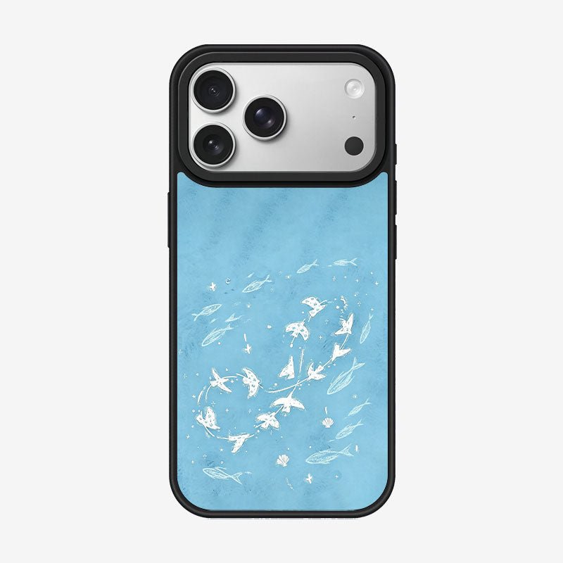 Casey Birds and Fish Ocean Blue Magnetic Matte Phone Case Anti-Fingerprint Protective Cover