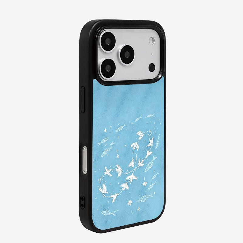 Casey Birds and Fish Ocean Blue Magnetic Matte Phone Case Anti-Fingerprint Protective Cover - Image 2