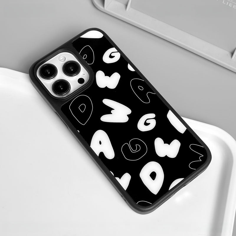Casey Bubble Letter Typography Scatter AG Matte Phone Case Magnetic Anti Fingerprint Protective Cover - Image 2