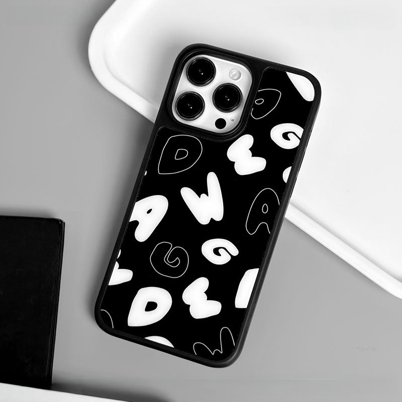 Casey Bubble Letter Typography Scatter AG Matte Phone Case Magnetic Anti Fingerprint Protective Cover - Image 3