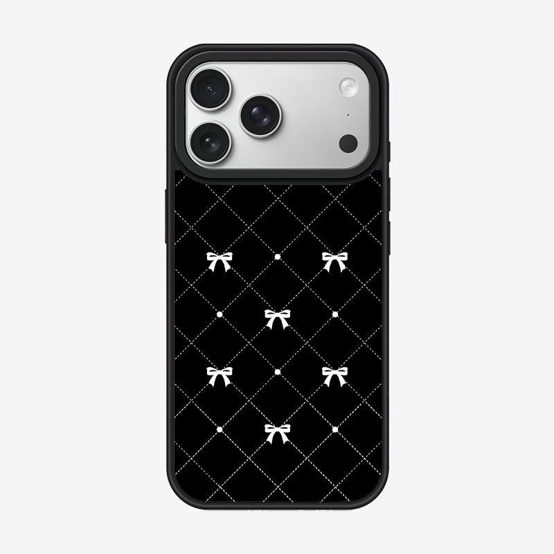 Casey Gilded Pearl Bow Black Magnetic Matte Phone Case Anti Fingerprint Protective Cover - Image 4