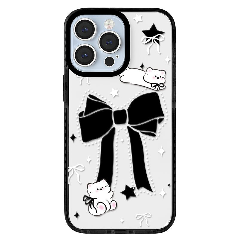 Casey Sparkling Black Bow Kitten Clear AG Matte Phone Case Slim MagSafe Anti Fingerprint TPU Protective Cover - Image 3