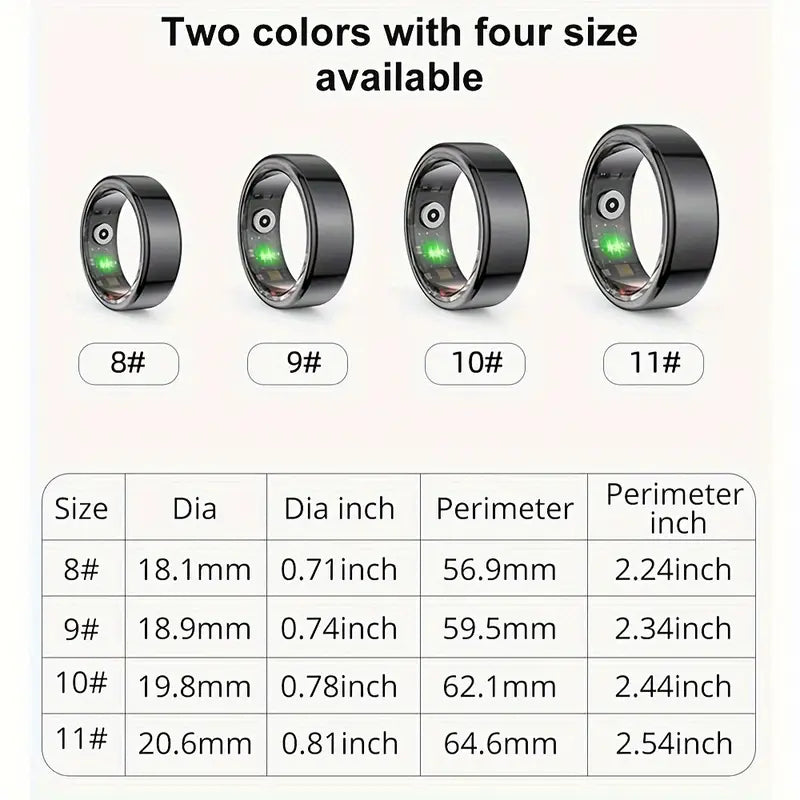 Smart Ring Fitness Tracker Stainless Steel Workout Smart Ring - Image 3
